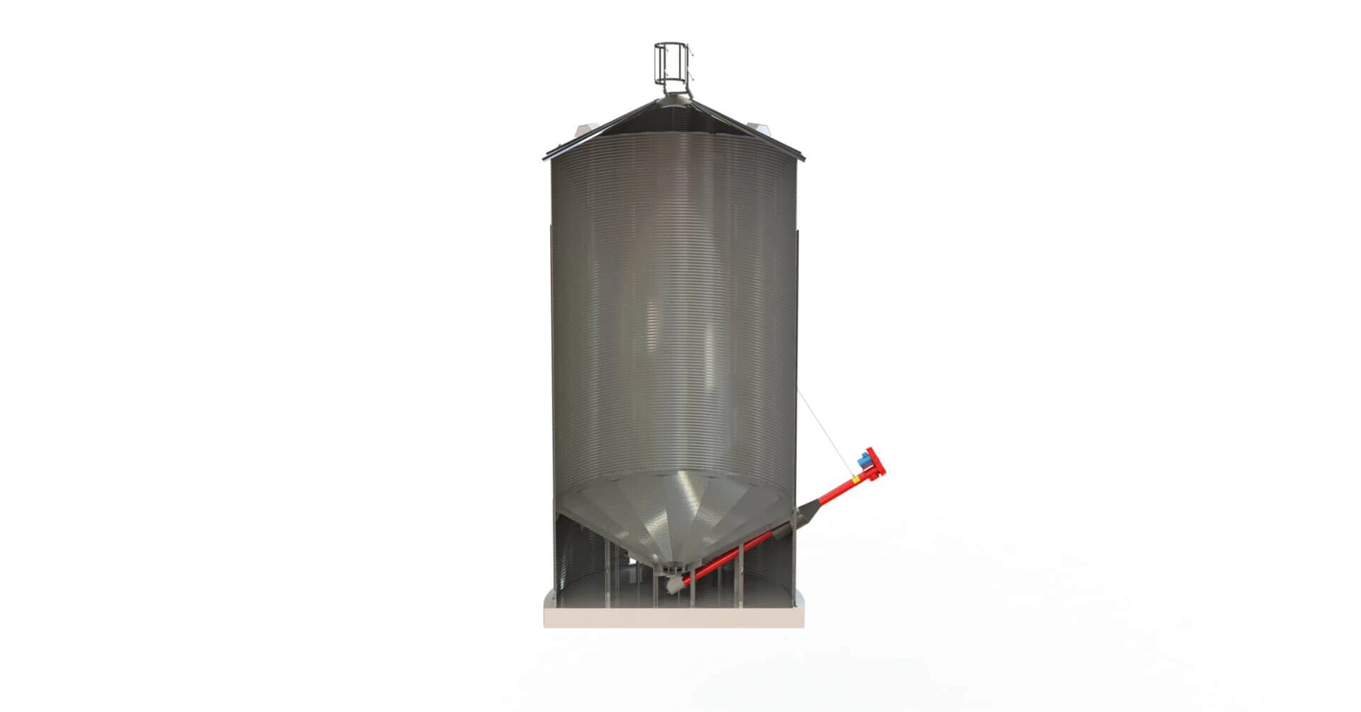 Silos płaskodenny z lejem wewnętrznym